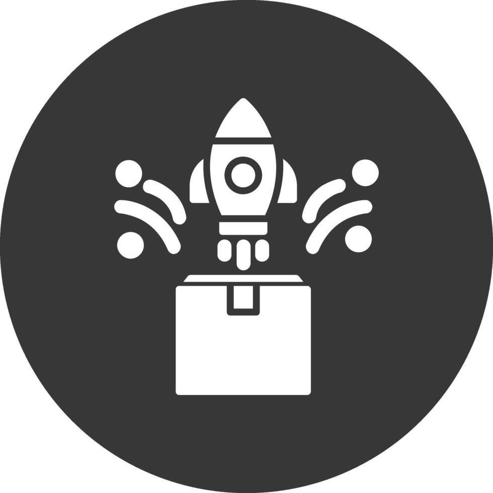 Product Launch Glyph Inverted Icon vector