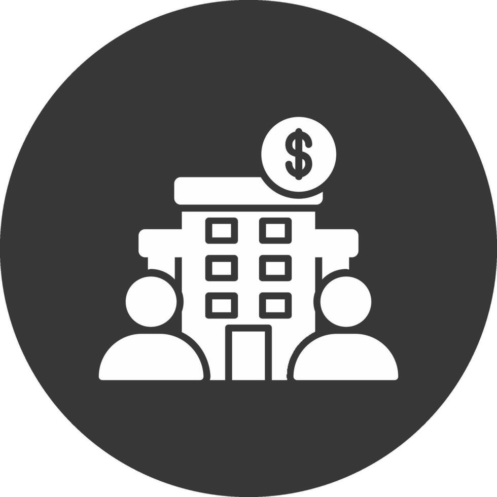 Corporate Finances Glyph Inverted Icon vector