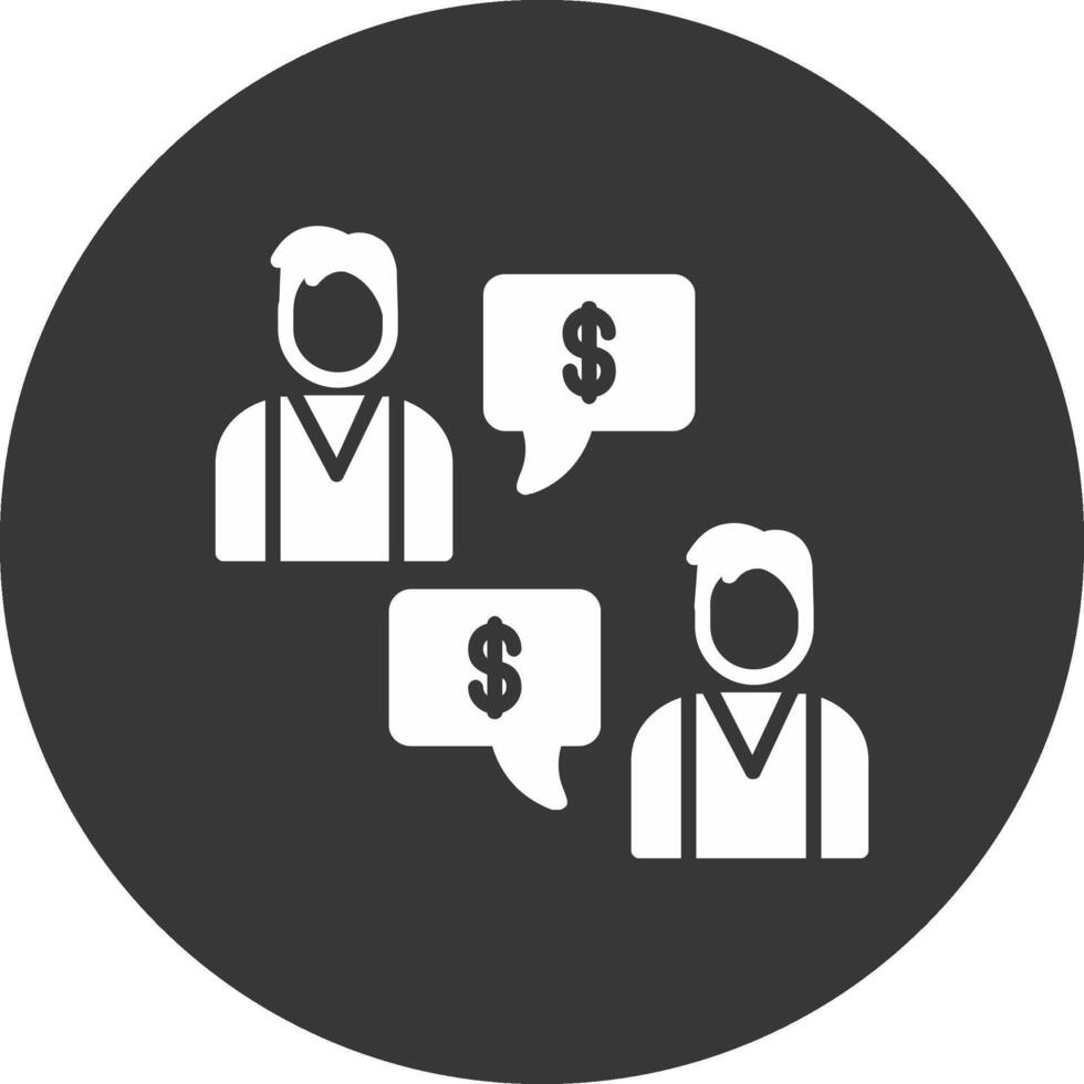 Negotiations Glyph Inverted Icon vector