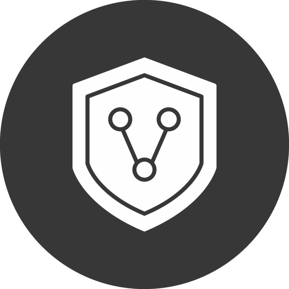 Connect Security Glyph Inverted Icon vector