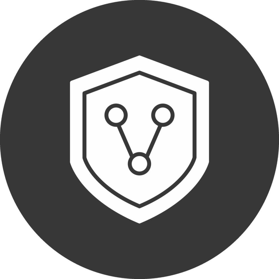 conectar seguridad glifo invertido icono vector