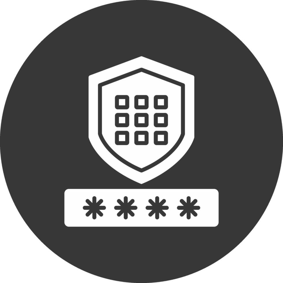 código seguridad glifo invertido icono vector