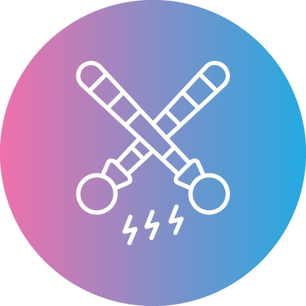 Drumsticks Line Gradient Circle Icon vector