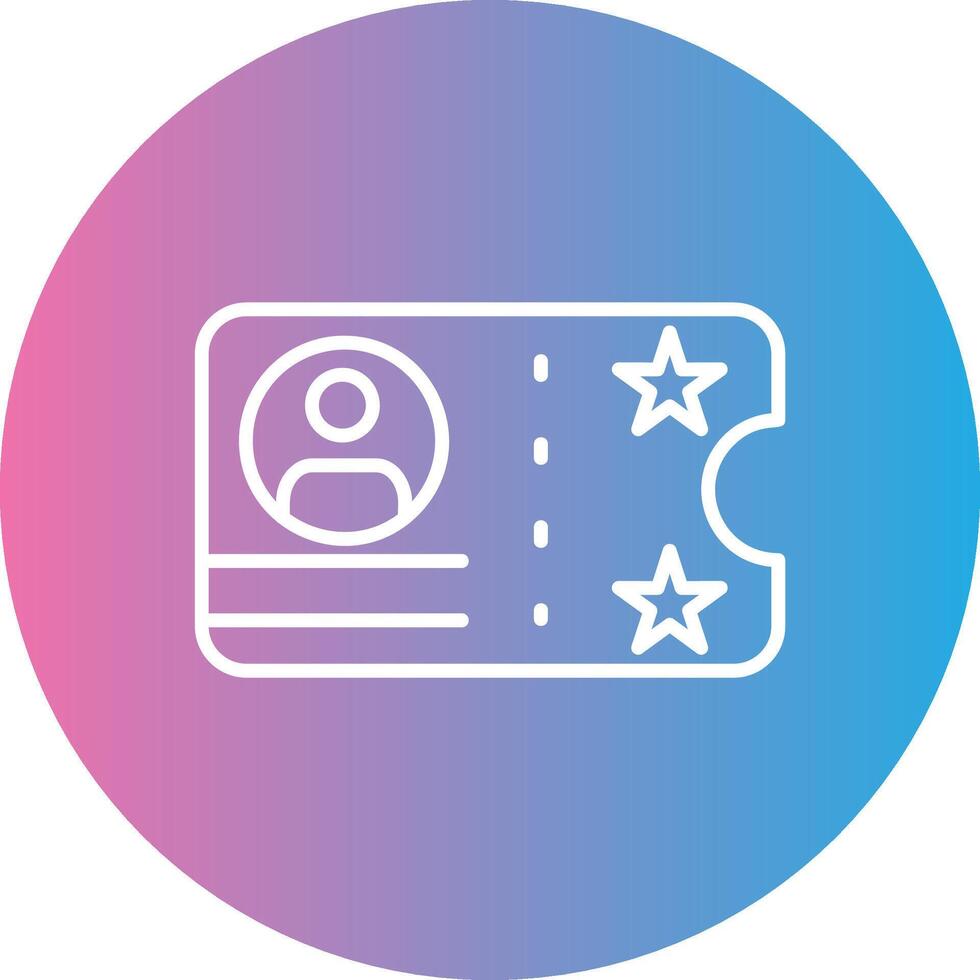 Ticket Line Gradient Circle Icon vector