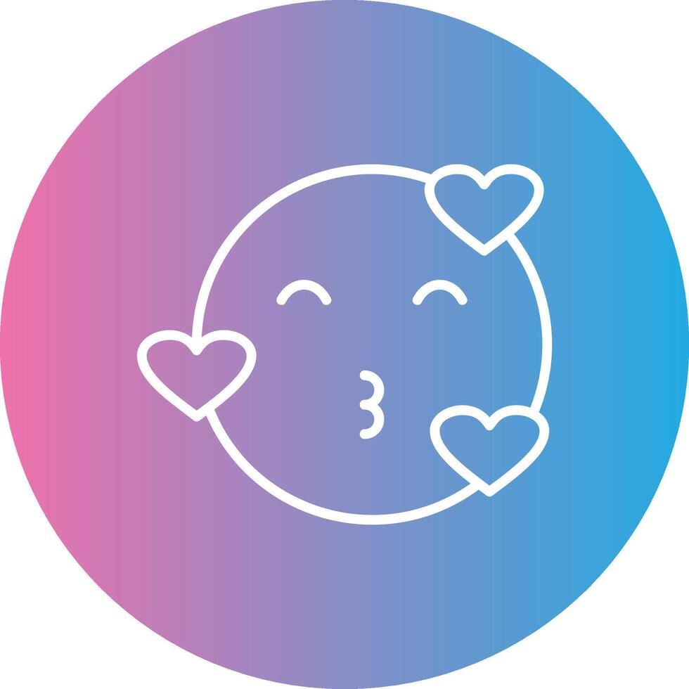 Kiss Line Gradient Circle Icon vector