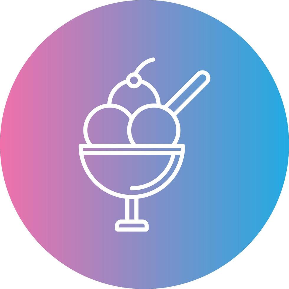 Ice Cream CUP Line Gradient Circle Icon vector