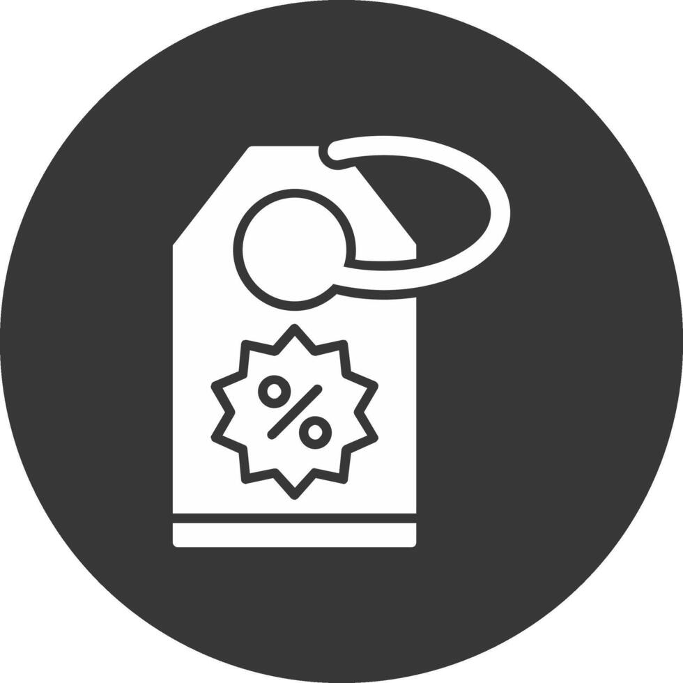 descuento coupen glifo invertido icono vector