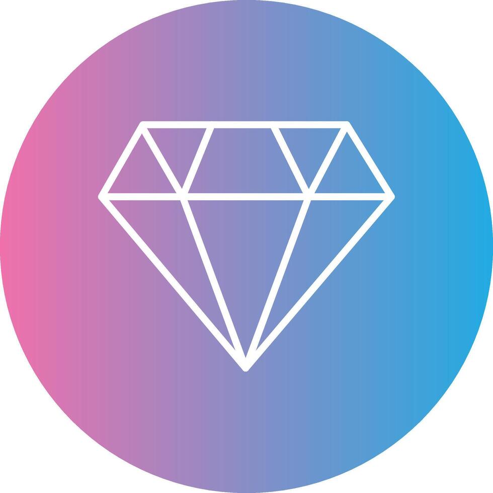 Diamond Line Gradient Circle Icon vector