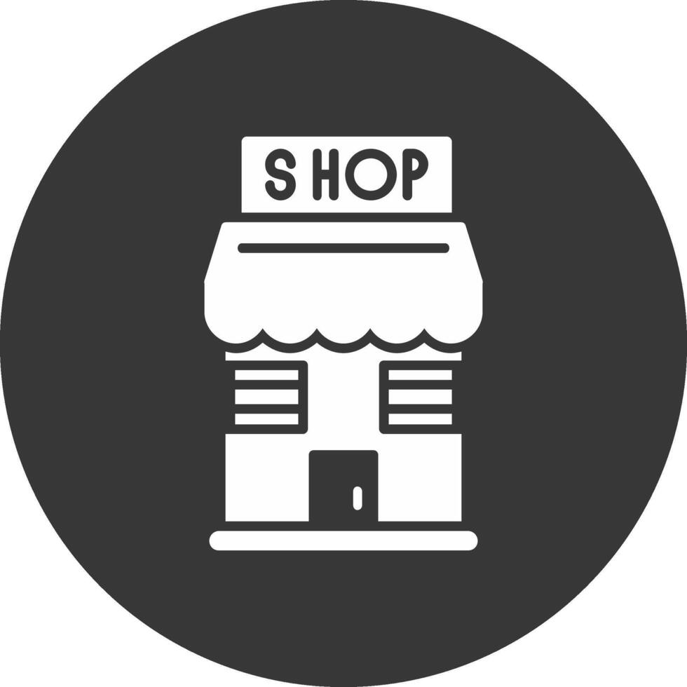 Shop Glyph Inverted Icon vector
