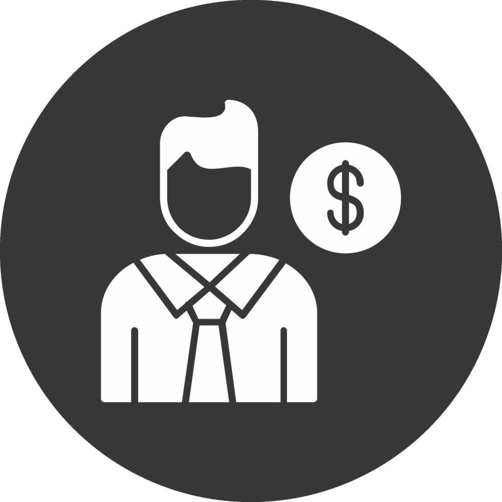 Sales Representative Glyph Inverted Icon vector