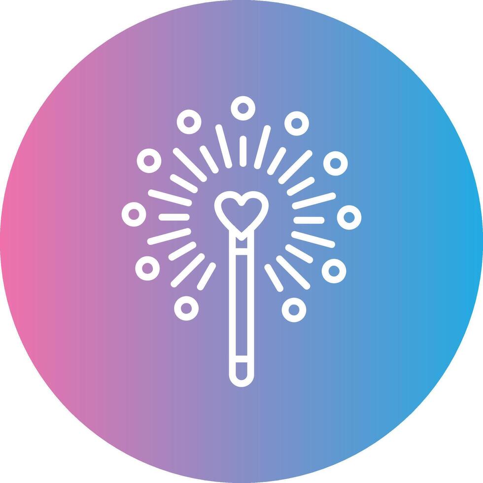 Magic Wand Line Gradient Circle Icon vector