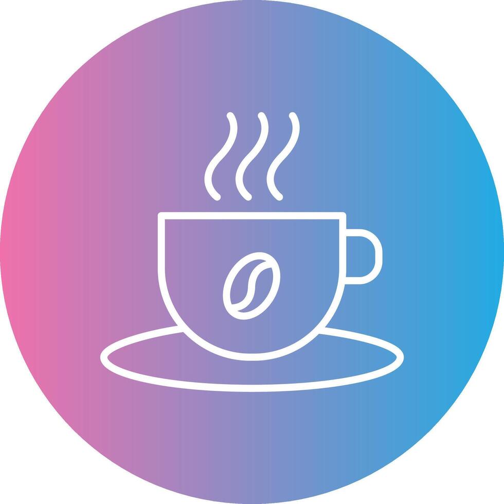 Coffee Cup Line Gradient Circle Icon vector