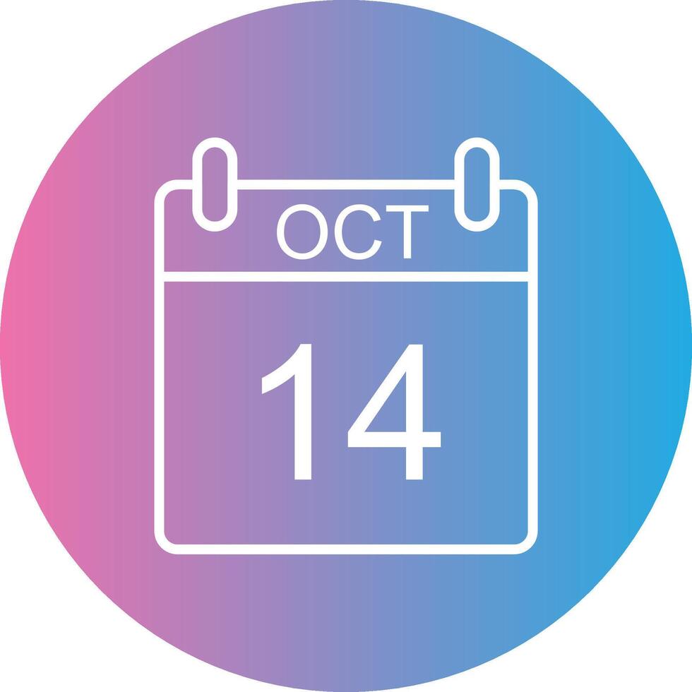 October Line Gradient Circle Icon vector