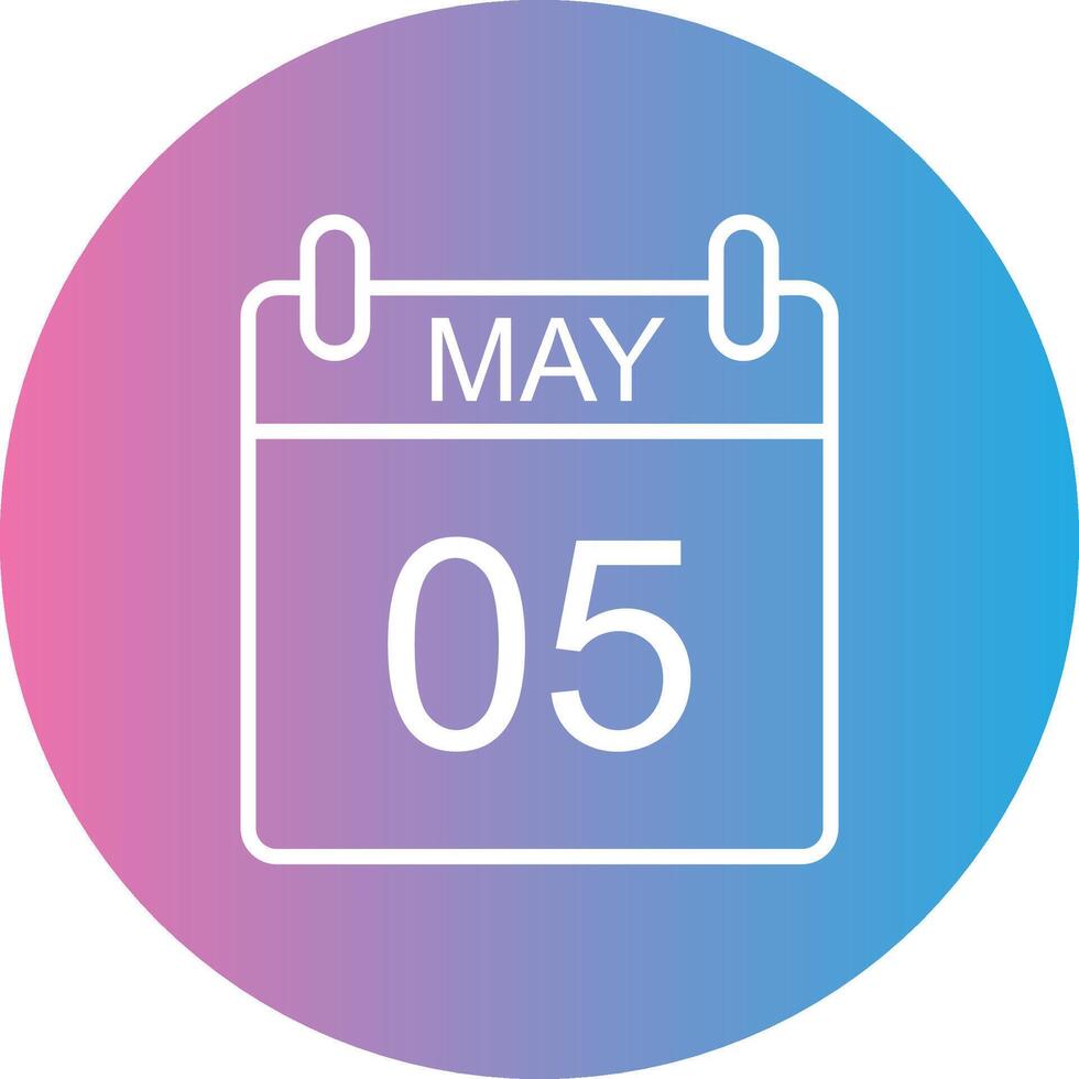 May Line Gradient Circle Icon vector