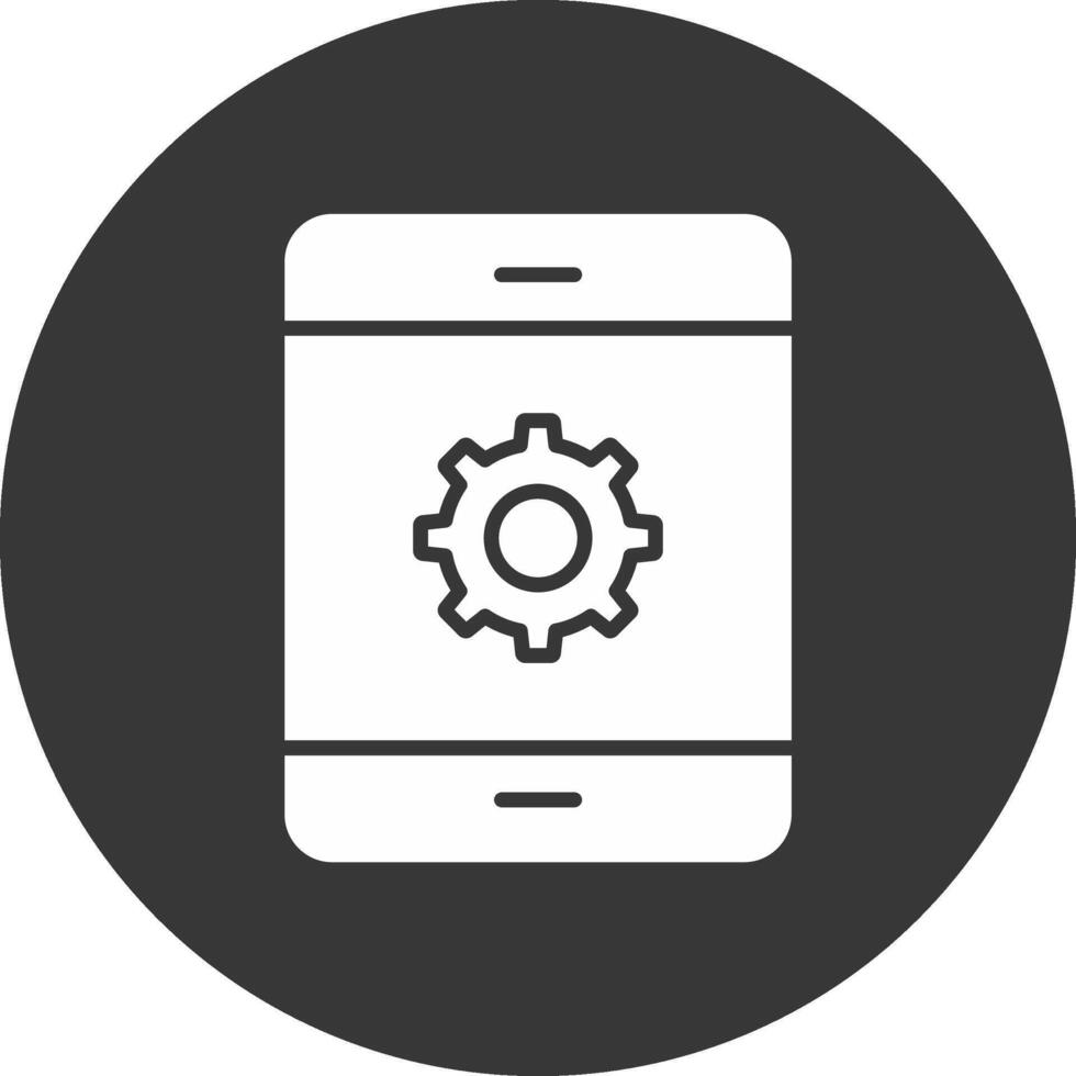 Mobile Phone Glyph Inverted Icon vector