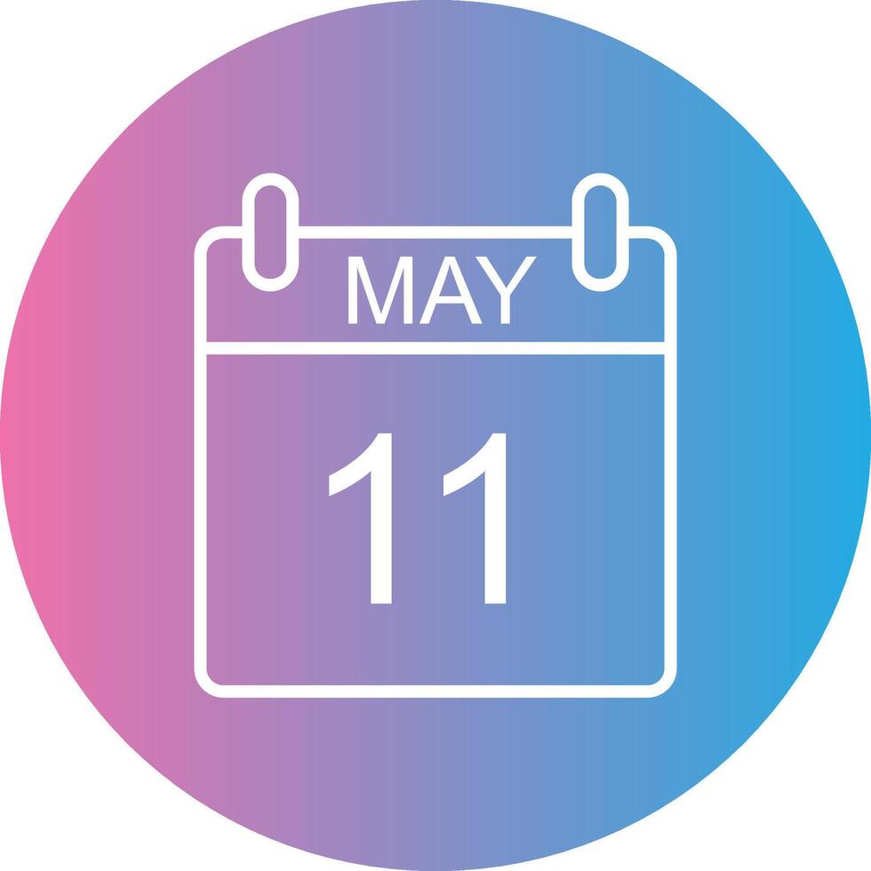 May Line Gradient Circle Icon vector
