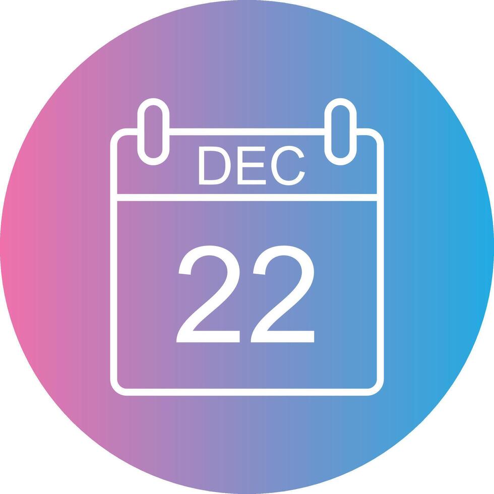 December Line Gradient Circle Icon vector