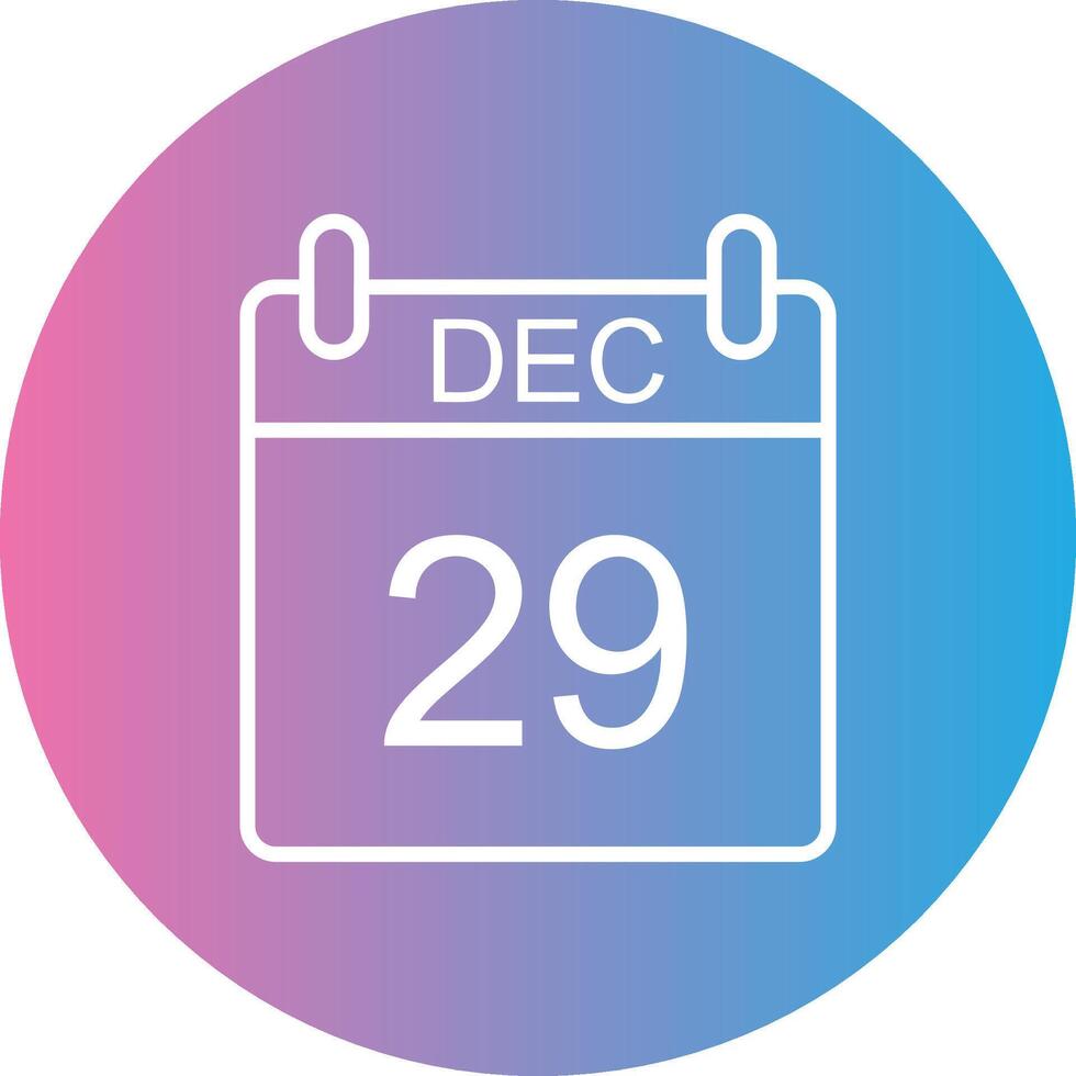 December Line Gradient Circle Icon vector