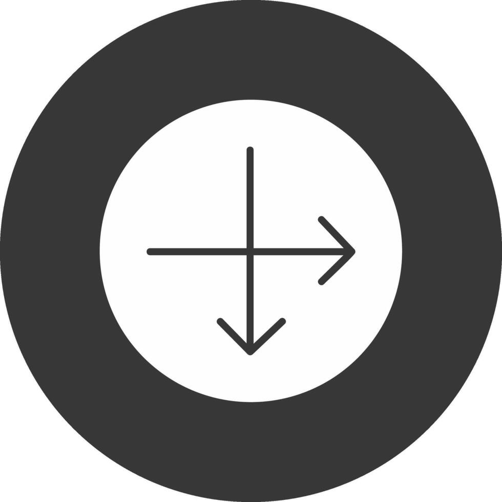 Intersect Glyph Inverted Icon vector