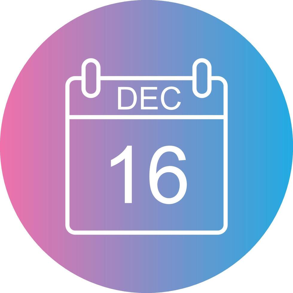 December Line Gradient Circle Icon vector