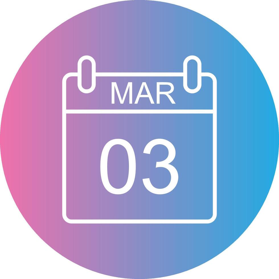 March Line Gradient Circle Icon vector