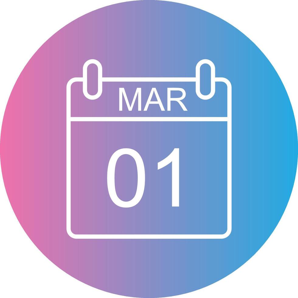 March Line Gradient Circle Icon vector