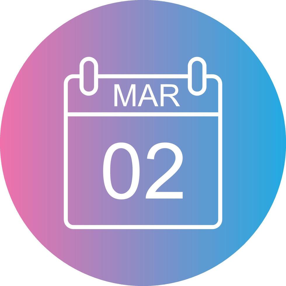 March Line Gradient Circle Icon vector