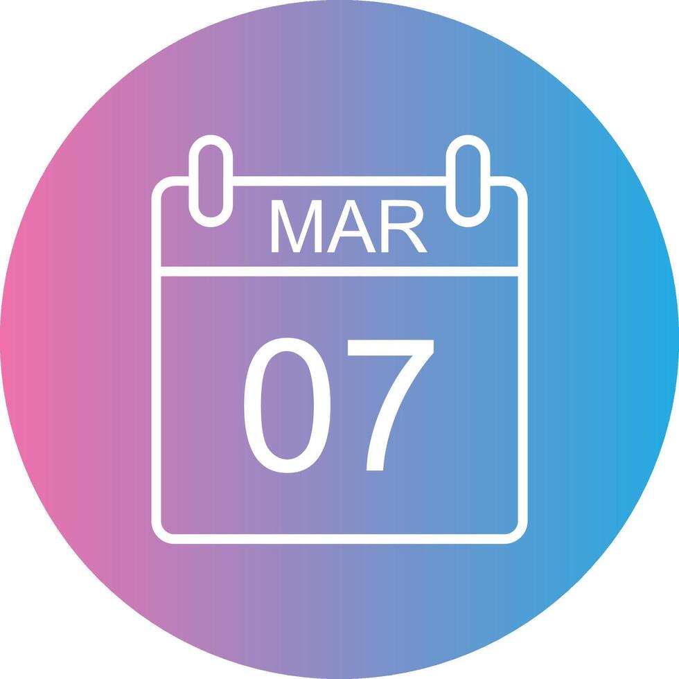 March Line Gradient Circle Icon vector