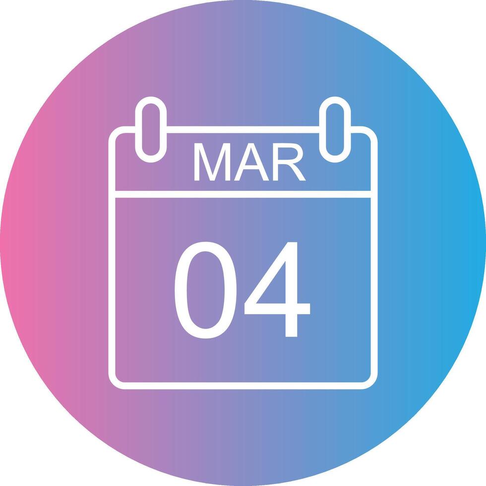March Line Gradient Circle Icon vector