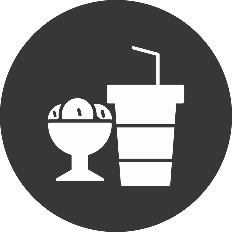 icono de glifo de comida rápida invertido vector