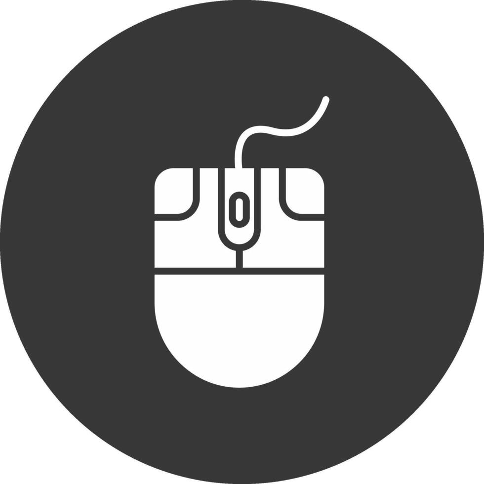 Mouse Glyph Inverted Icon vector