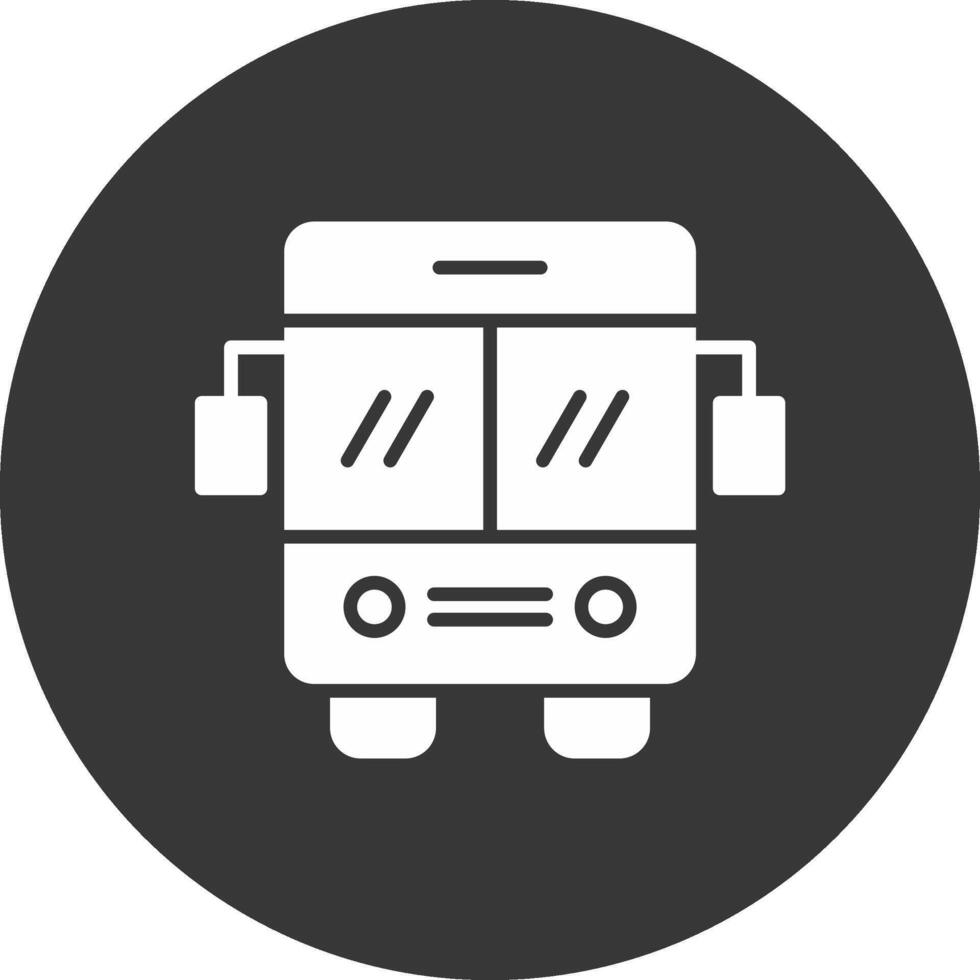 Bus Glyph Inverted Icon vector