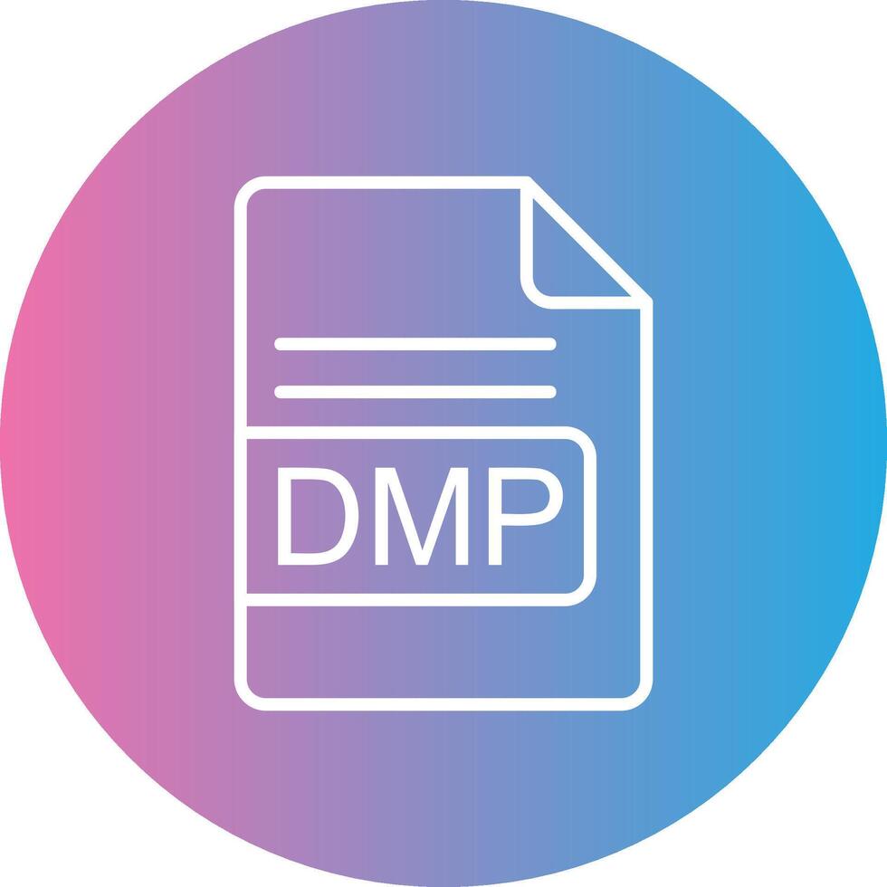 DMP File Format Line Gradient Circle Icon vector