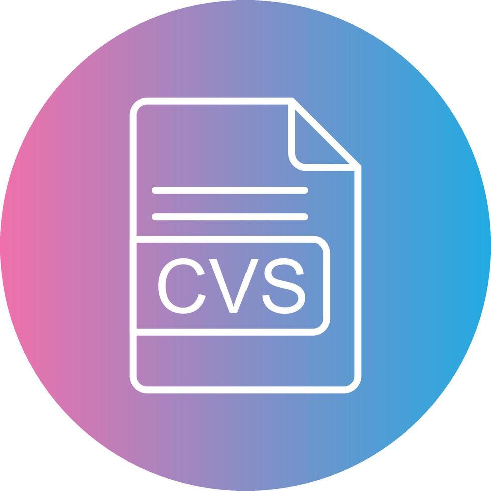 CVS File Format Line Gradient Circle Icon vector