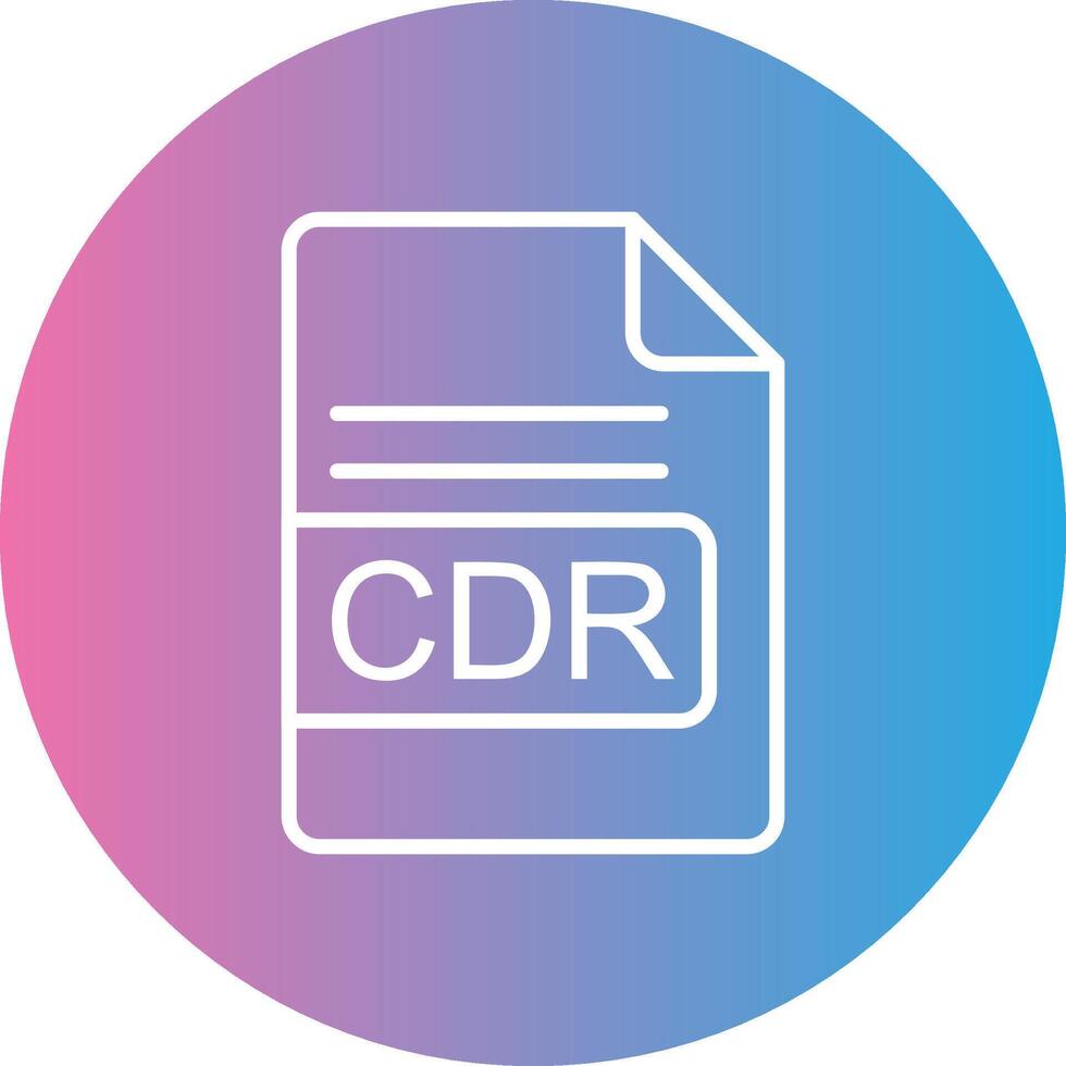 cdr archivo formato línea degradado circulo icono vector