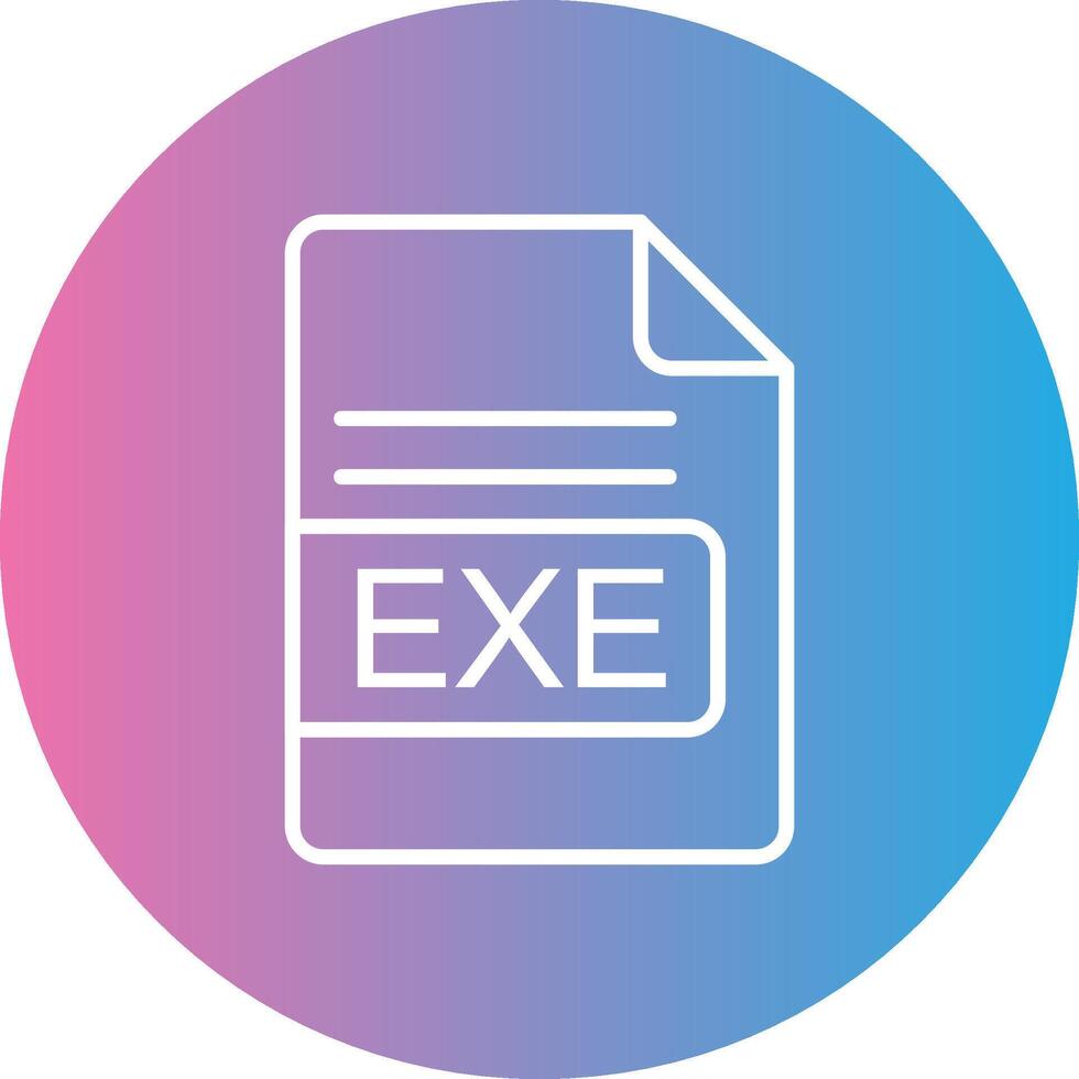 EXE File Format Line Gradient Circle Icon vector