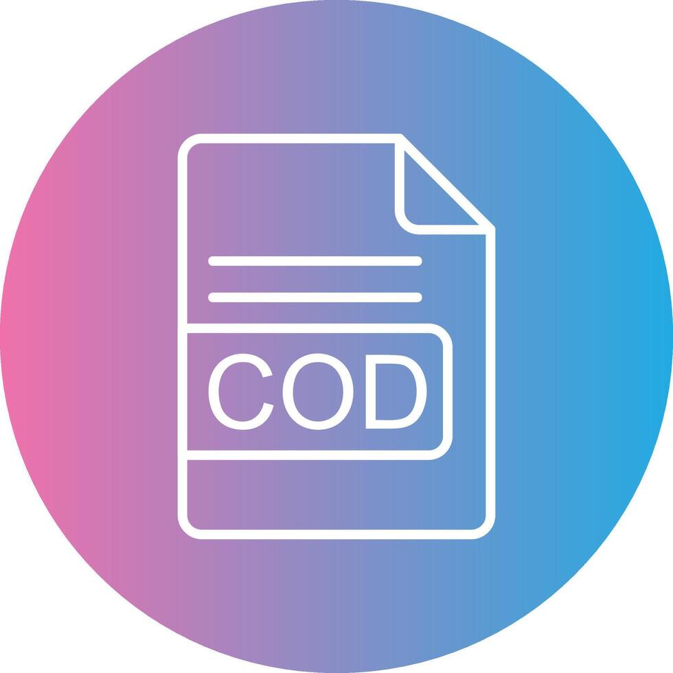 COD File Format Line Gradient Circle Icon vector
