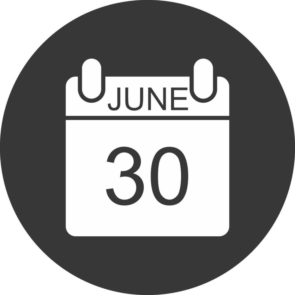 June Glyph Inverted Icon vector