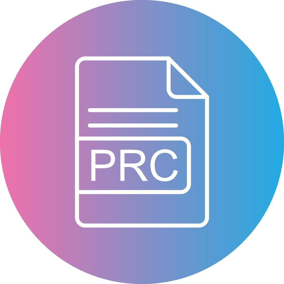 prc archivo formato línea degradado circulo icono vector