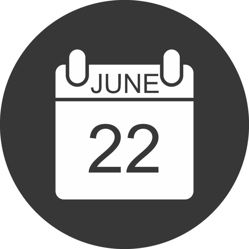 junio glifo invertido icono vector