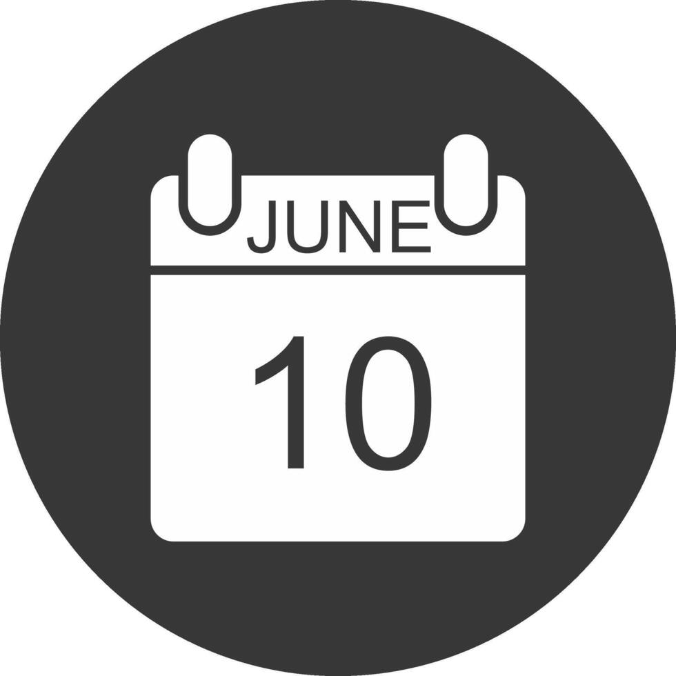 June Glyph Inverted Icon vector