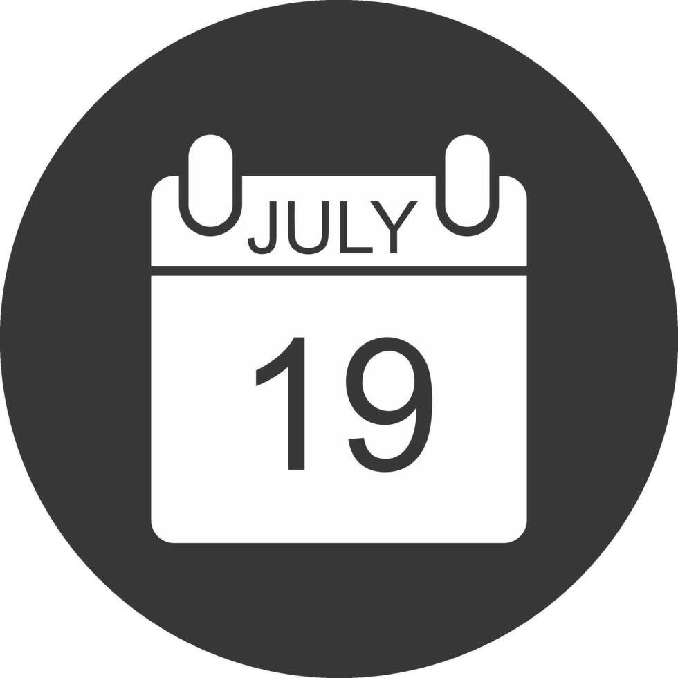 junio glifo invertido icono vector