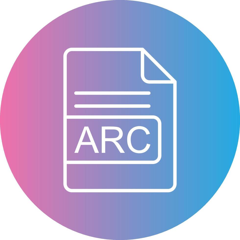 ARC File Format Line Gradient Circle Icon vector
