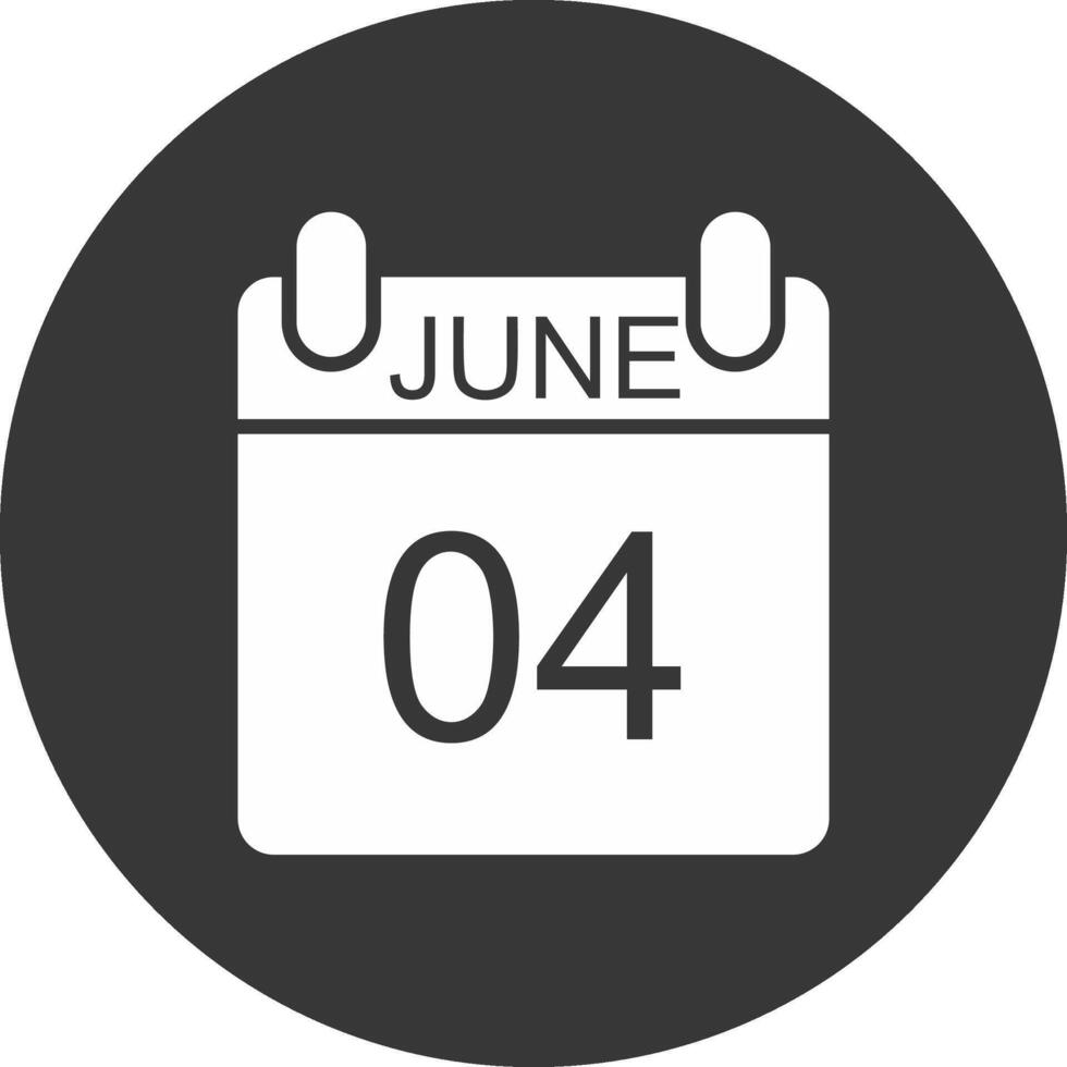 junio glifo invertido icono vector