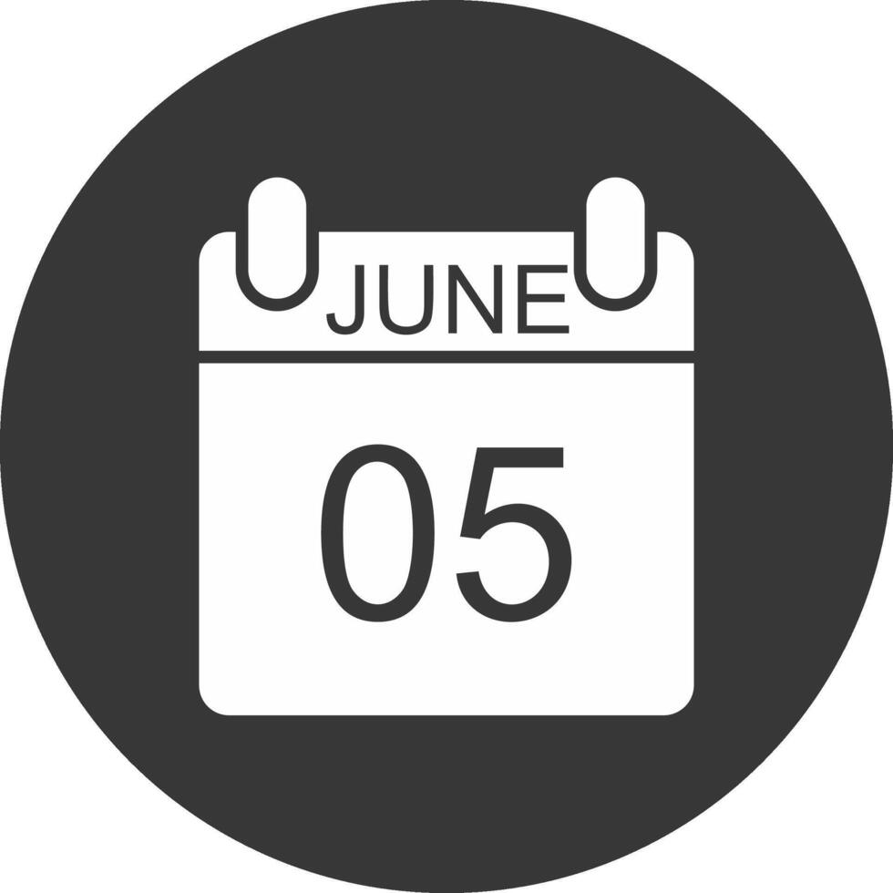 June Glyph Inverted Icon vector