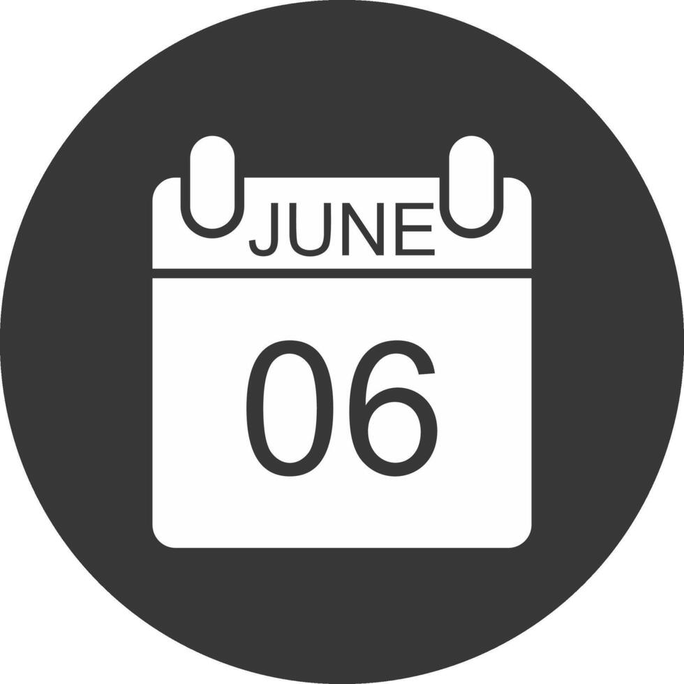 June Glyph Inverted Icon vector