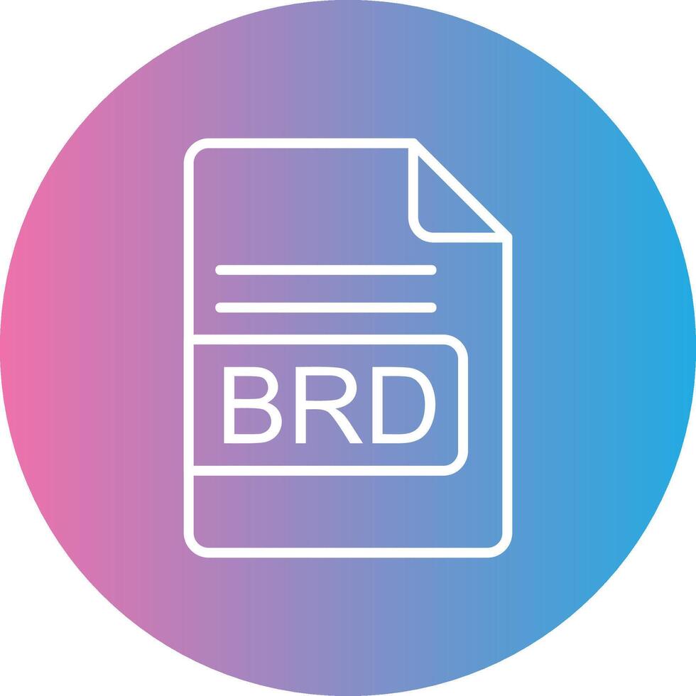 BRD File Format Line Gradient Circle Icon vector