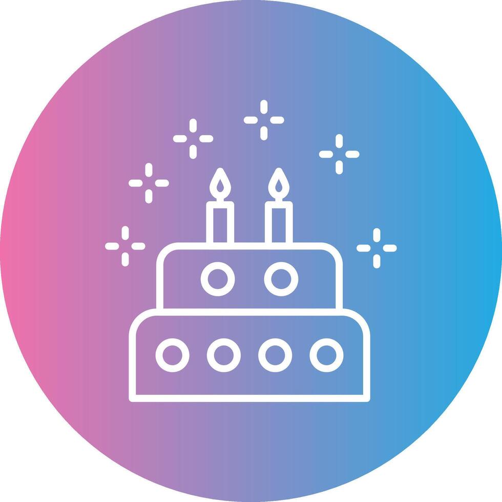 Cake Line Gradient Circle Icon vector