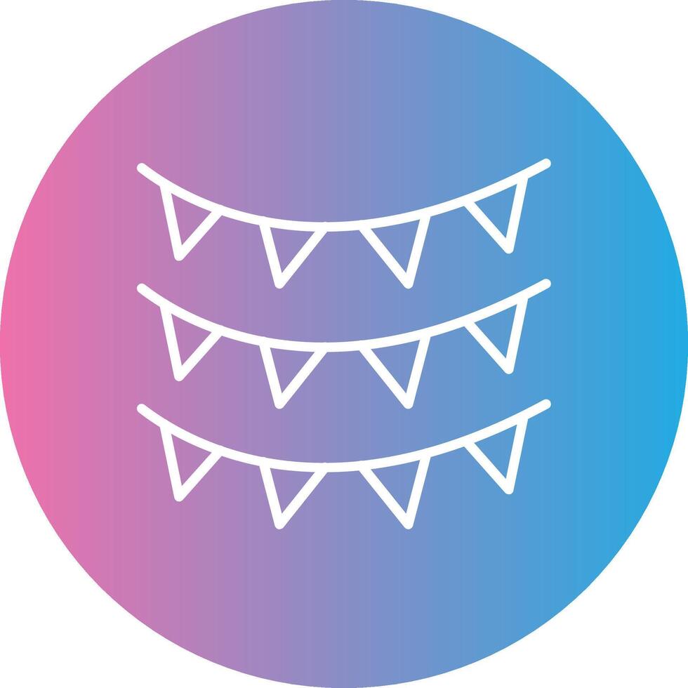 Bunting Line Gradient Circle Icon vector