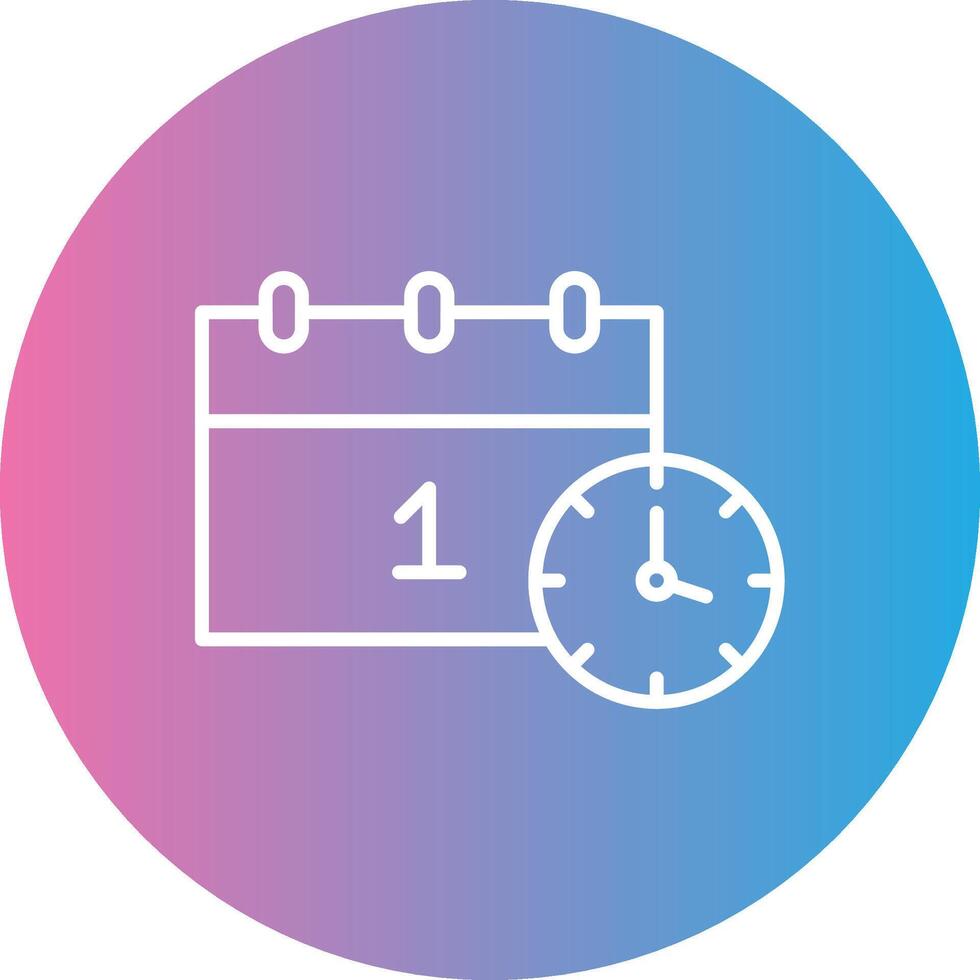 New Year Line Gradient Circle Icon vector